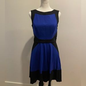 Designer Shoshanna Black and Royal Blue Dress